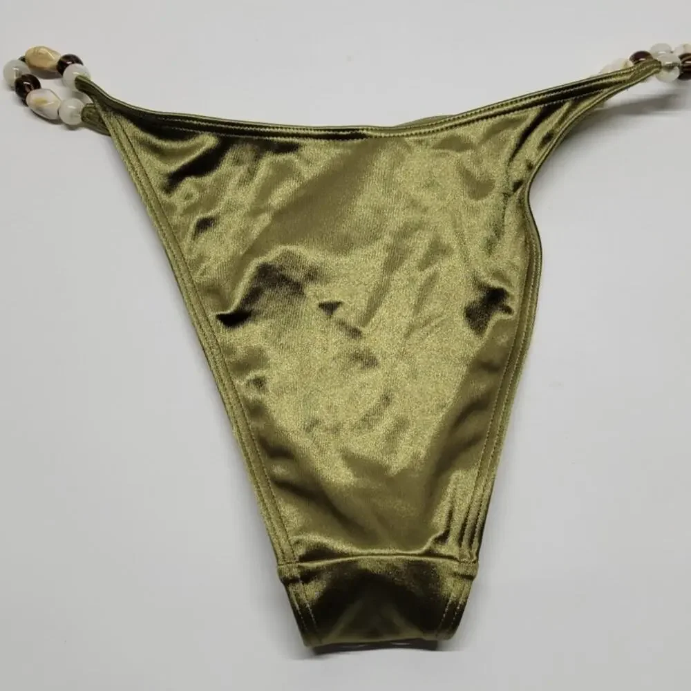South Beach High Leg Bikini Bottom in Green Size 8 - Picture 5 of 7